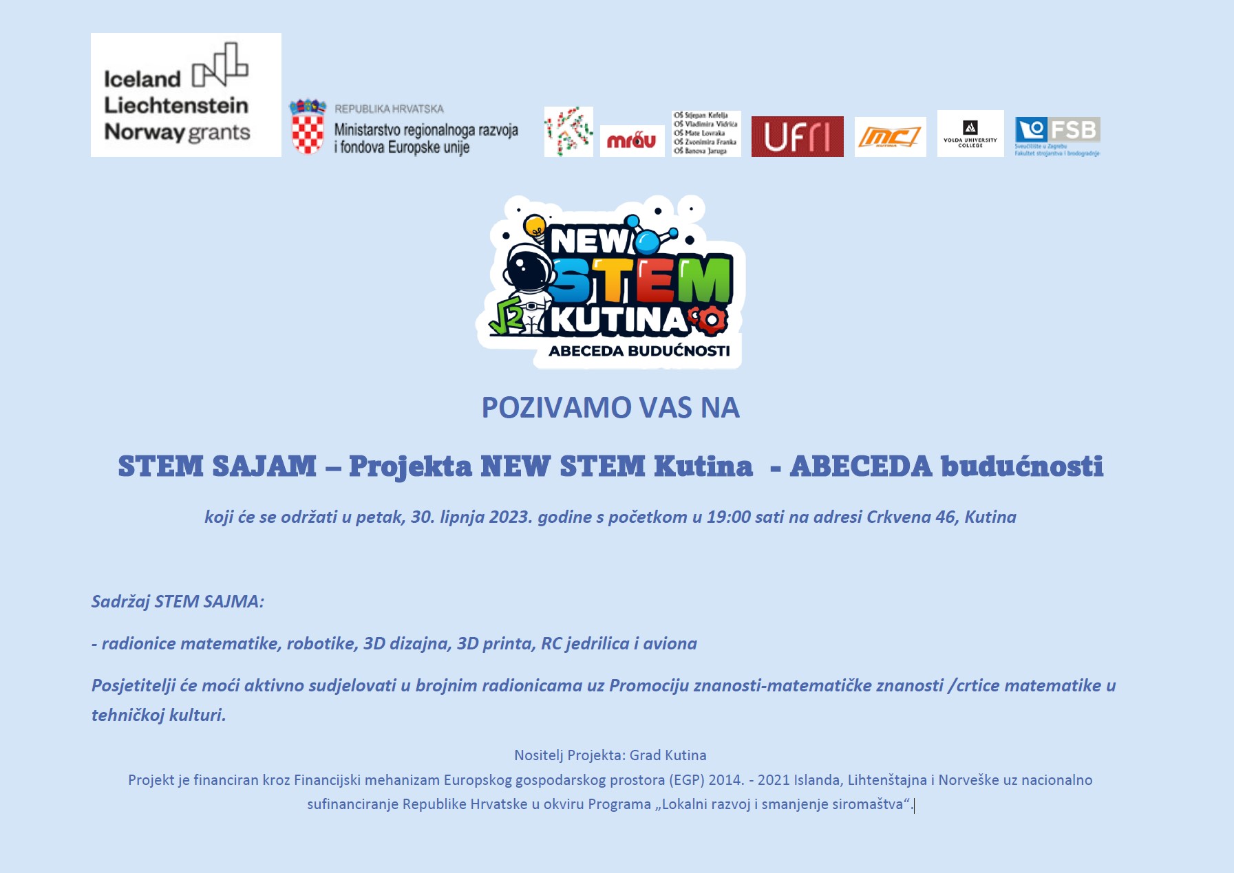 STEM SAJAM – Projekta NEW STEM Kutina – ABECEDA budućnosti